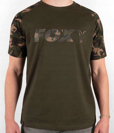 Fox Raglan Khaki / Camo sleeve T - L Rękaw krótki rękaw