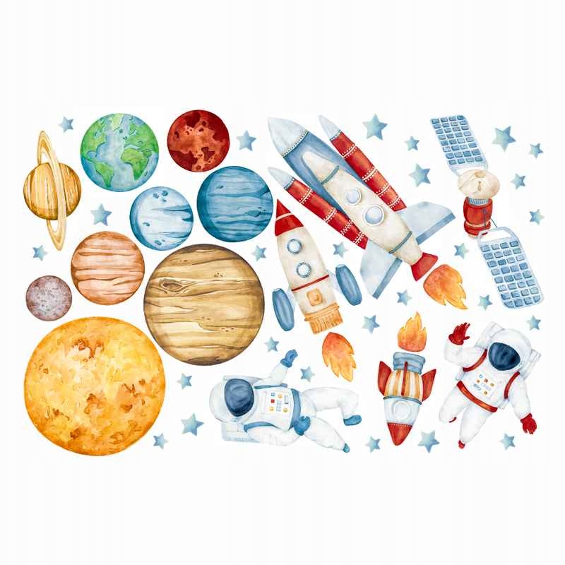

Kosmos Akwarela Planety Naklejki Na Ścianę L