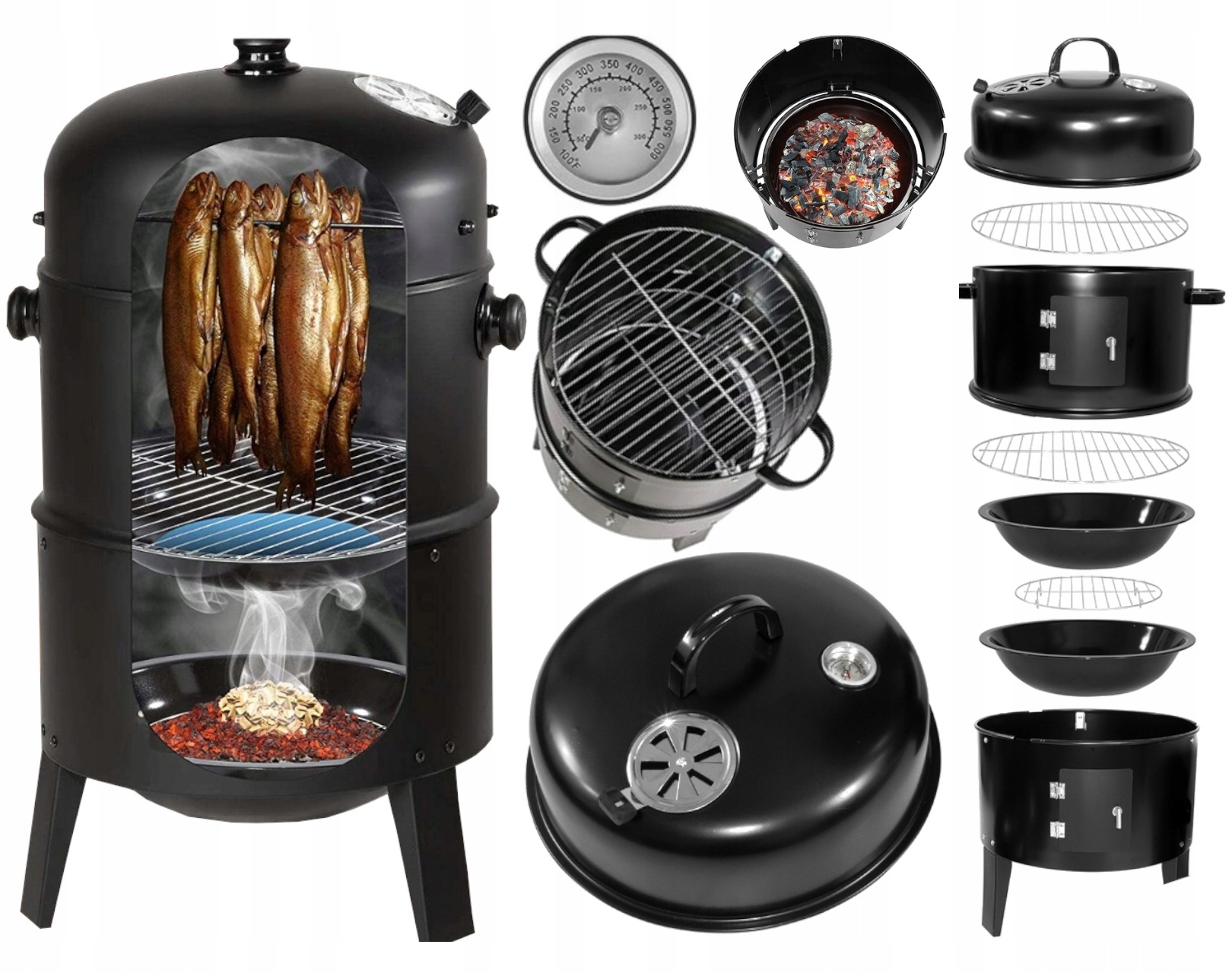 Gril Udírna 6v1 Ohniště Gril Misa XXL