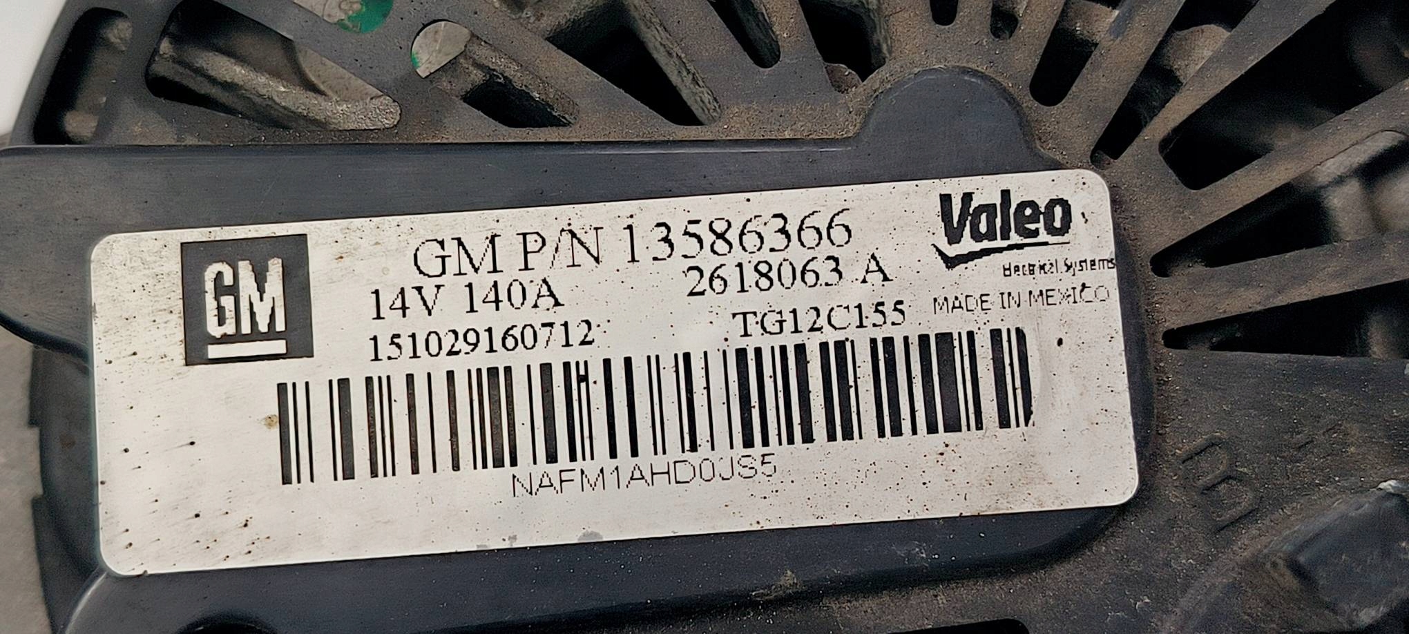 alternatore 13586366 1.6 OPEL MERIVA B II