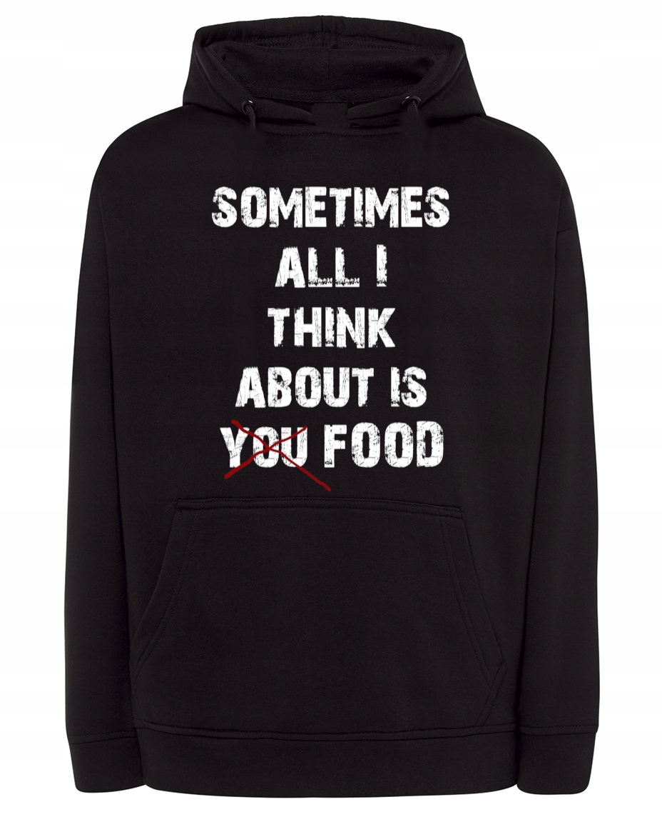 Mikina s vtipným potiskem Jídlo Think about vel. 3XL