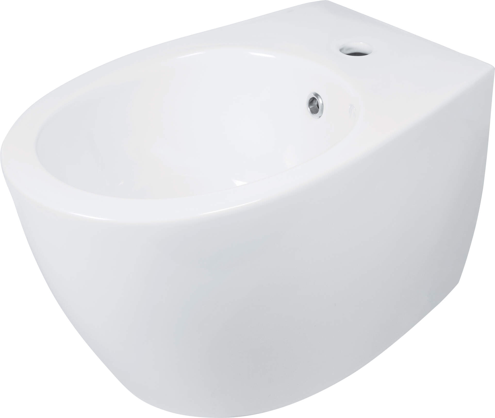 Závěsný bidet keramický, bílý, se skrytými upevňovacími prvky, 363 x 510 mm