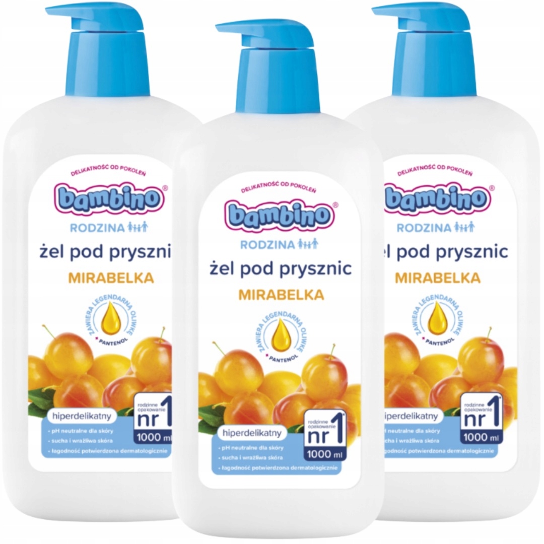 Sprchový gel Bambino Rodina Mirabelka 3x1000 ml