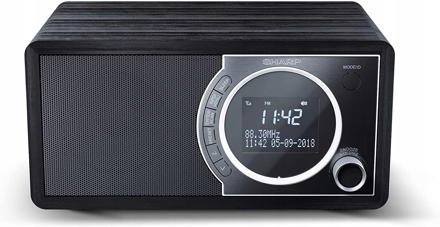 Digitální rádio Sharp DR-450(BK), Fm/dab/dab+, Bluetooth 4.2, funkce alarmu,