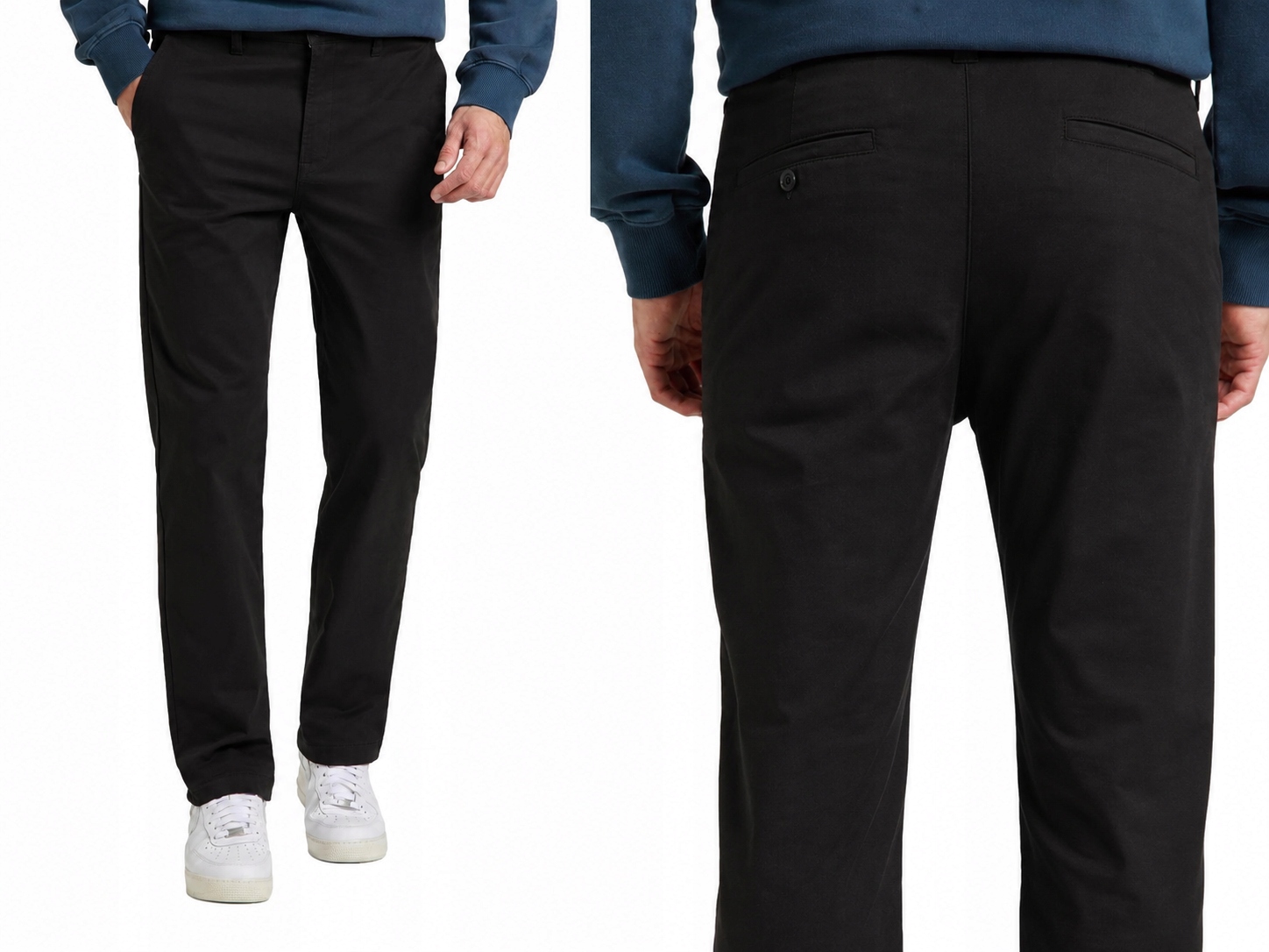 Lee pánské černé látkové kalhoty chino regular Black W32 L32