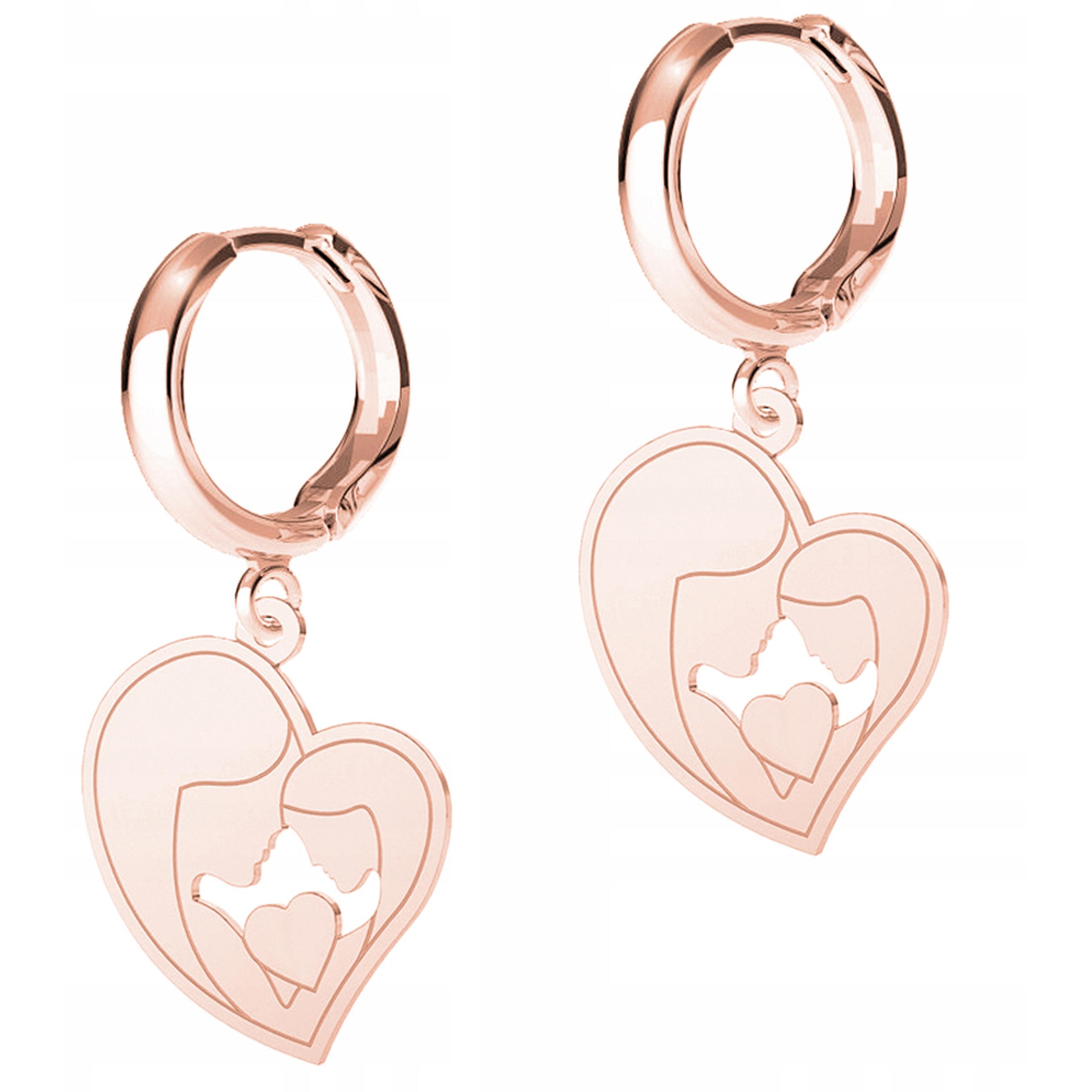 Náušnice Pozlacené srdce Matka s dcerou Maminka srdce Srdíčka Stříbro 925