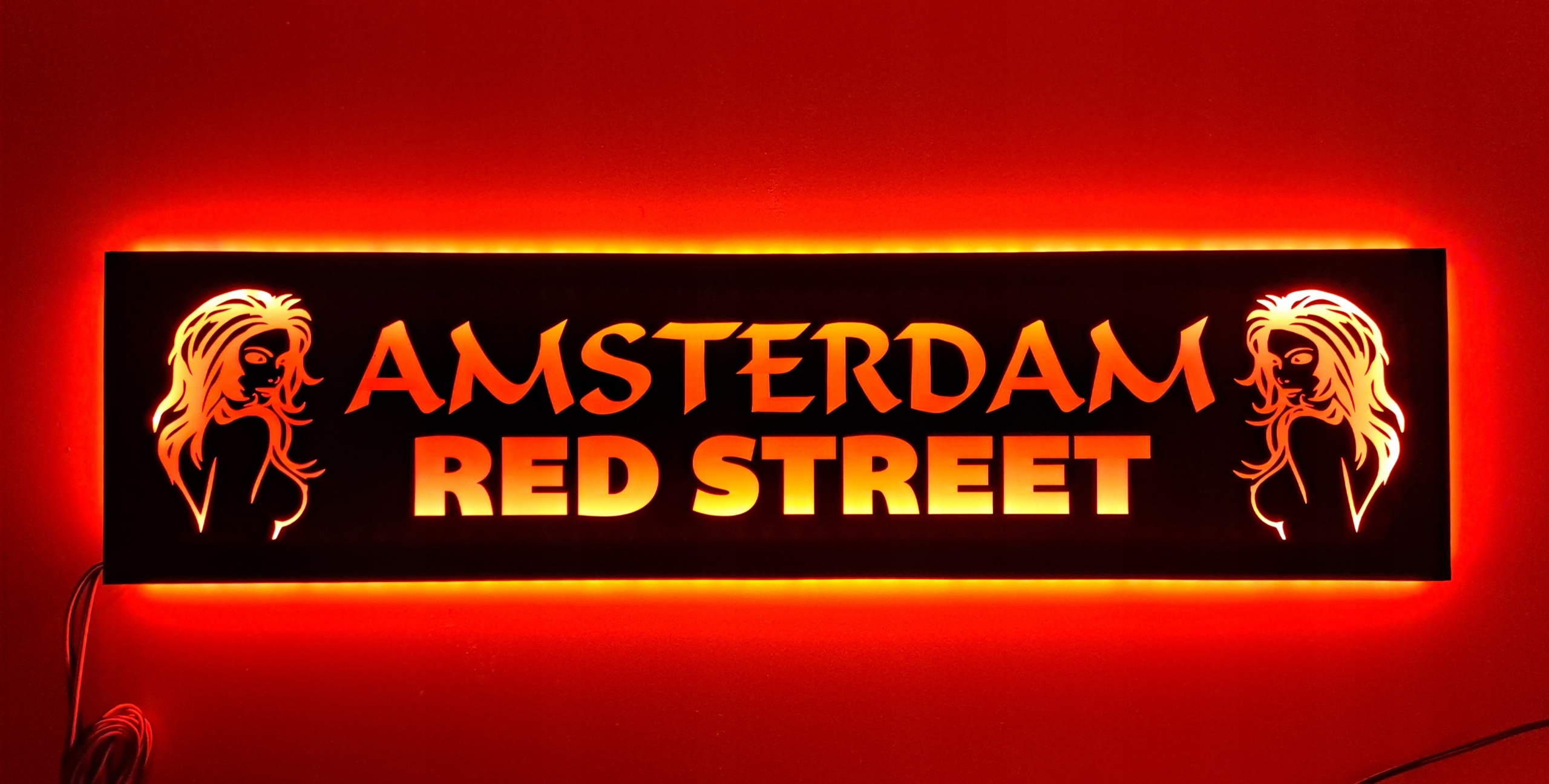 Led tabuľa Amsterdam Red Street nad posteľ s podsvietením kabíny Tir Lkw