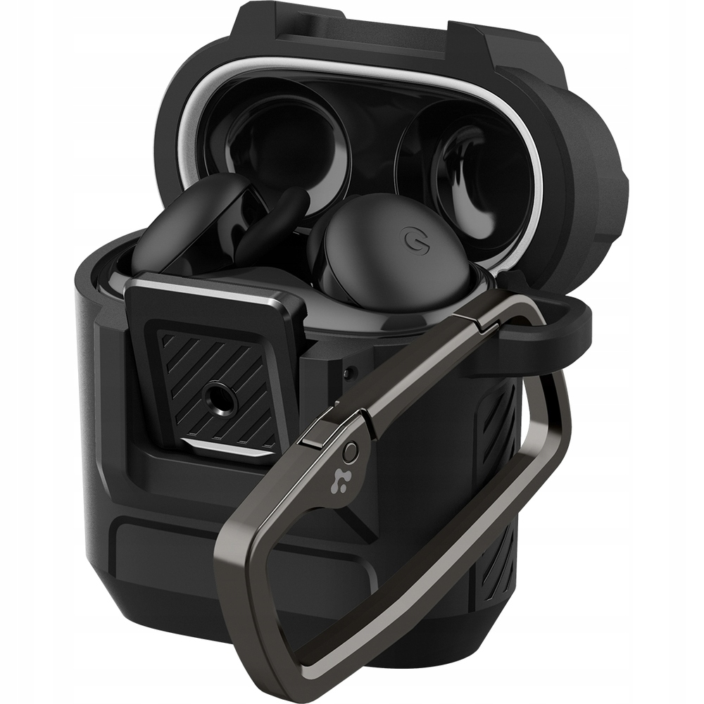 Pevné pouzdro pro Google Pixel Buds 2a Spigen Lock Fit karabina