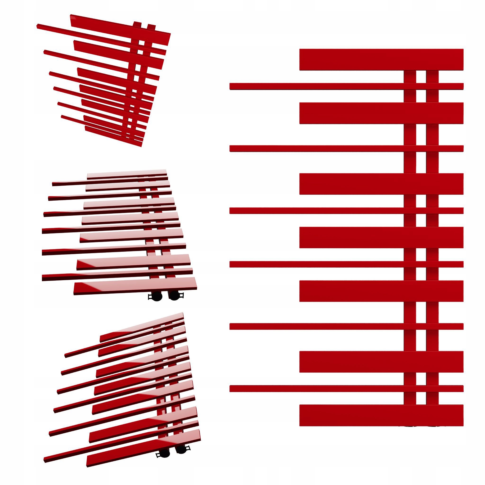 Dekorativní radiátor Piano Pravý 870x570 Červený