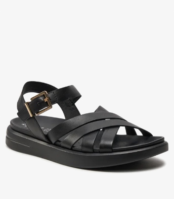 Geox Xand Dámské Černé Kožené Sandály Dámské Ploché 36 Žib