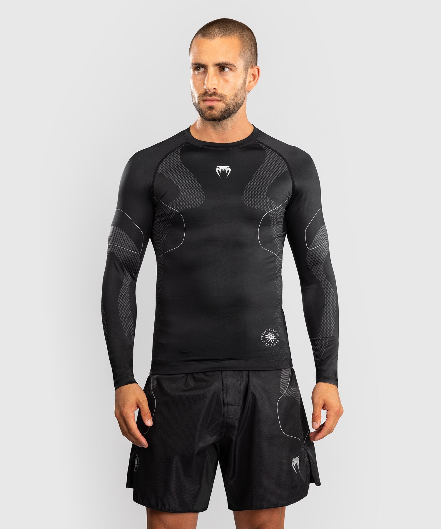 Rashguard Pánský Dlouhý Rukáv Venum Nexus Černá/Stříbrná vel. M