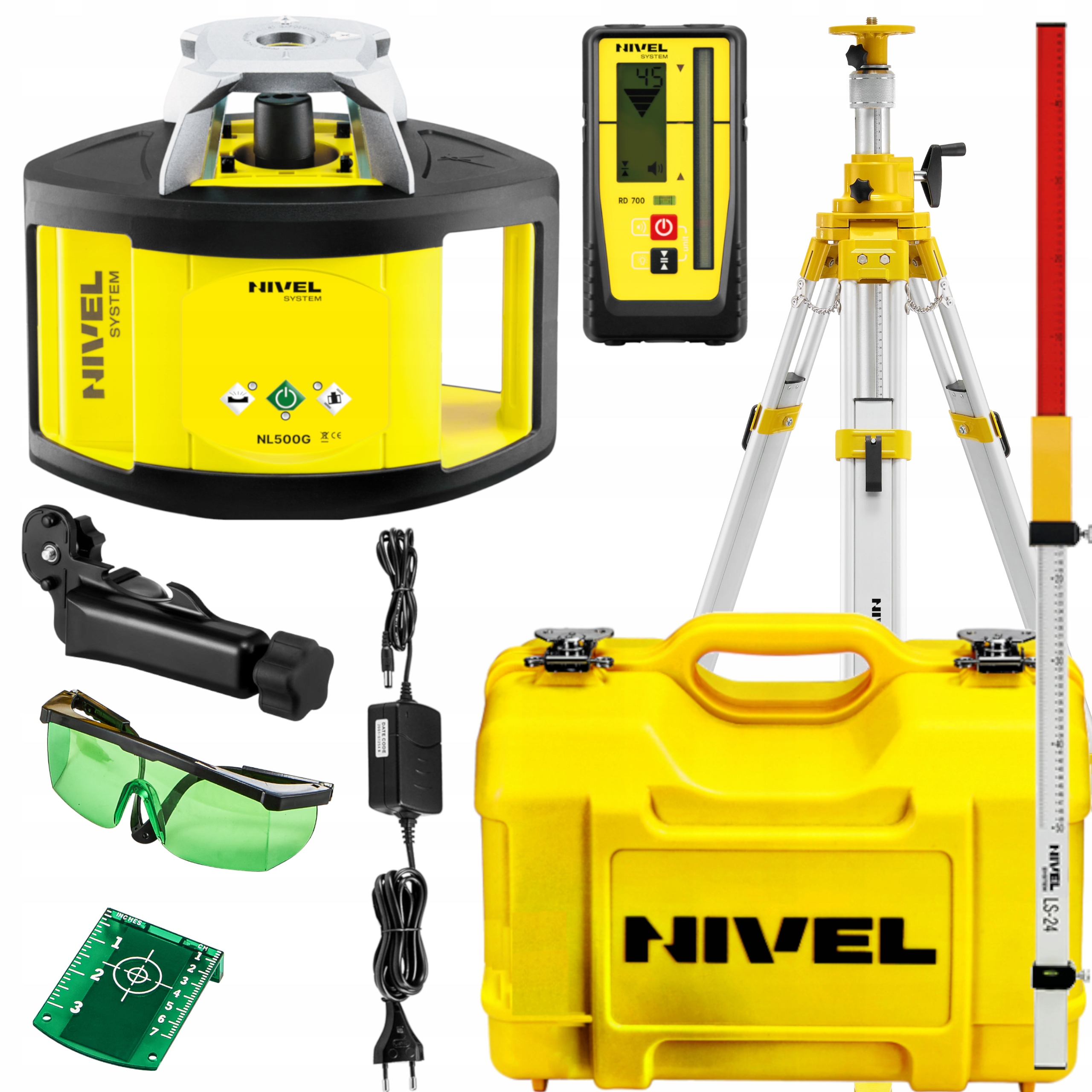 NIWELATOR LASEROWY NIVEL NL500GDIGITAL+ŁATA+STATYW