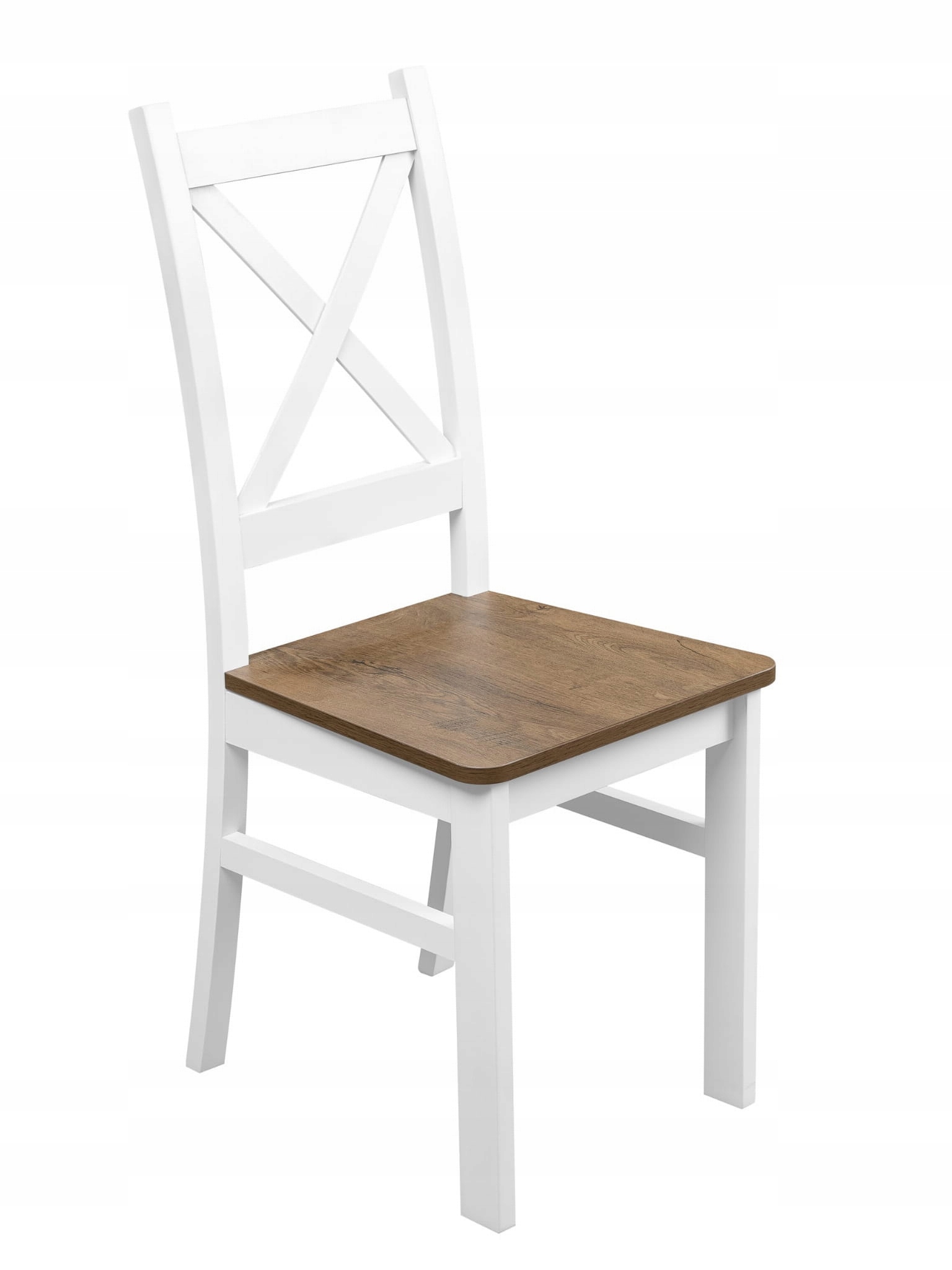 Stół okrągły rozkładany i 4 Krzesła Biały Połysk Szerokość stołu 100 cm