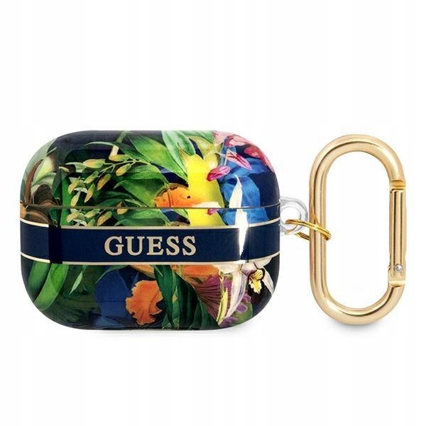 Guess Etui AirPods Pro cover niebieski Flower
