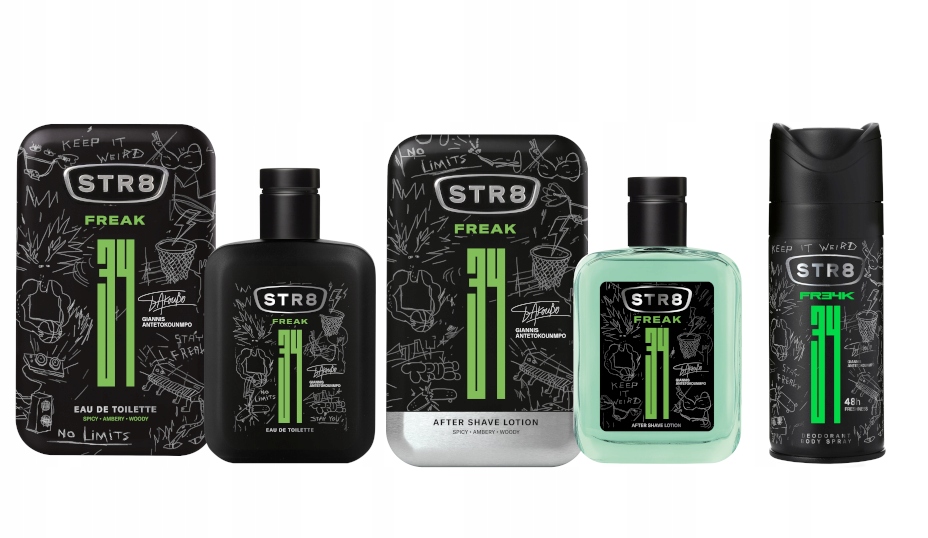 STR8 FREAK ZESTAW 3cz EDT 100ml+ ASL 100ml+ SPRAY 150ml