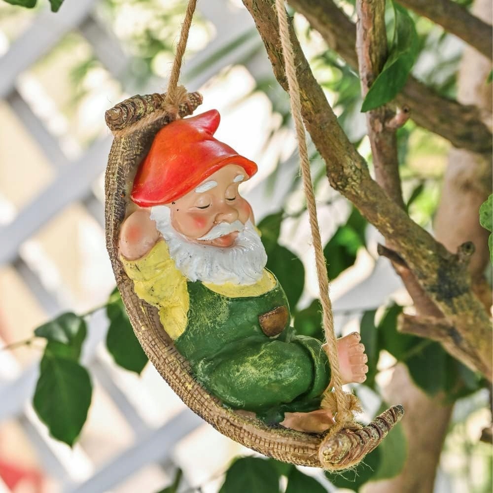 TERESAS COLLECTIONS Figurka Ogrodowa Skrzat Leżący 18cm Żywica Wodoodporna — miniatura 3