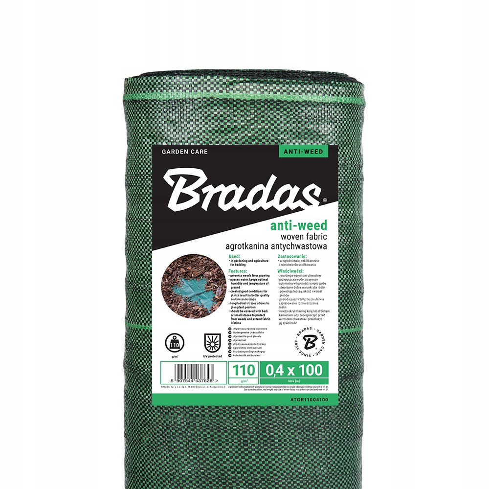 Bradas Agrotkanina Antychwastowa Green 110G 3,2X50M Zielona