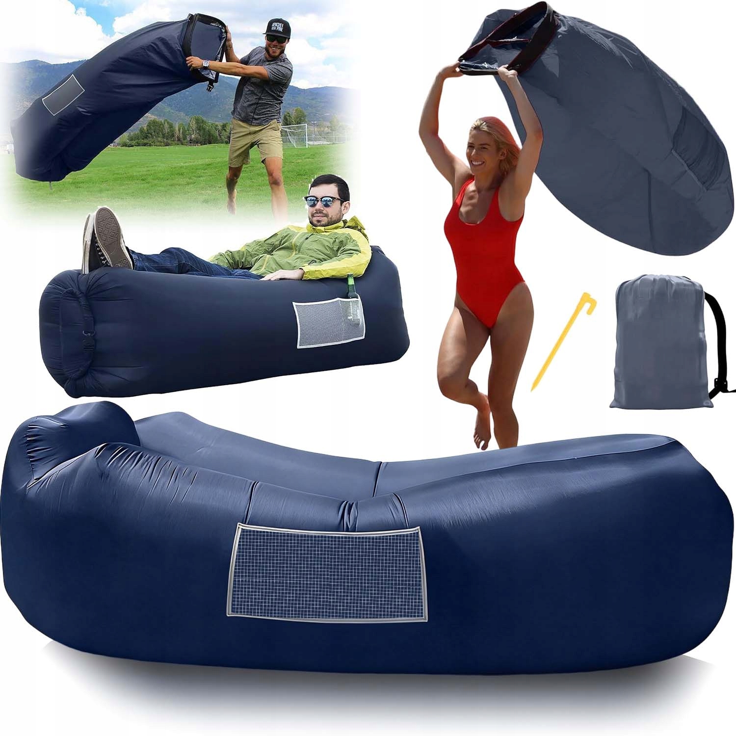 Lazy Bag Nafukovací Voděodolné Křeslo Na Pláž Matrace Lehátko