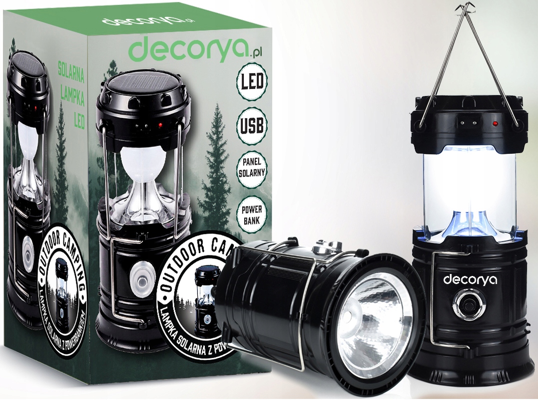 SOLARNA LATARKA LAMPKA KEMPINGOWA POWERBANK 3W1 USB AKUMULATOROWA HARCERSKA Stan opakowania oryginalne
