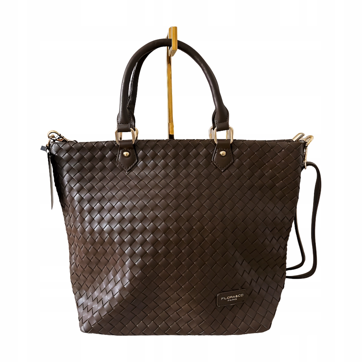 Flora&Co taška shopper čokoládová pletená