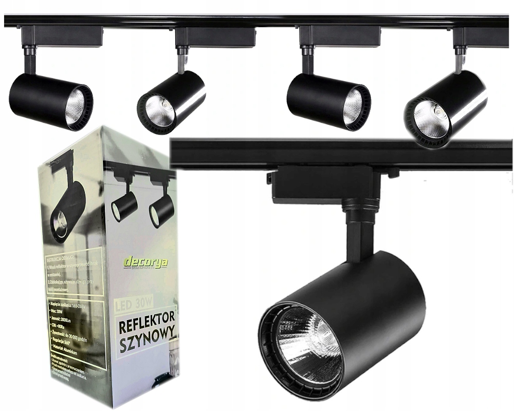 

4X Reflektor Led Szynowa Do Garderoby Przedpokoju