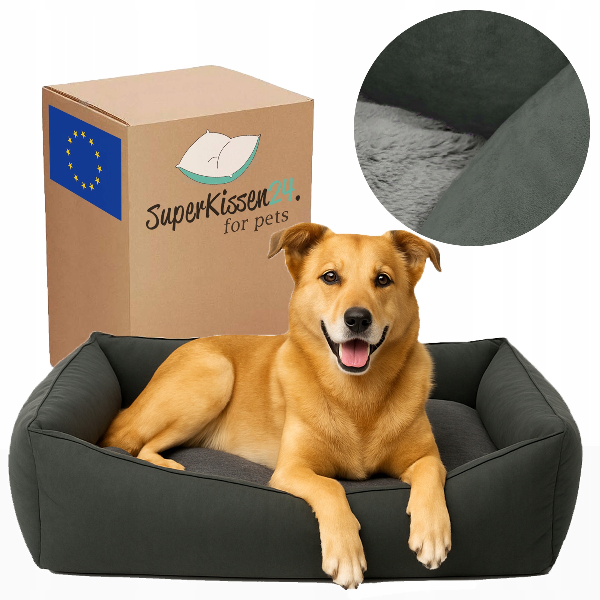 Levně Velvet grafit L Pelíšek – Rozkládací pohovka s měkkým polštář kotec pro psa kočku