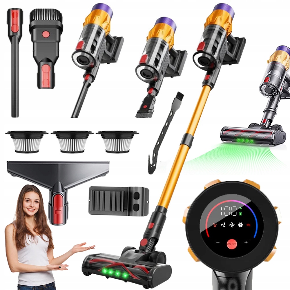 Bezdrôtový Vertikálny Bezvreckový Vysávač S Led Elektrokefou 6V1 550W