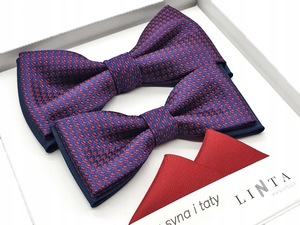 MUCHA ZESTAW TATA i SYN GRANATOWA / CZERWONA WZORY