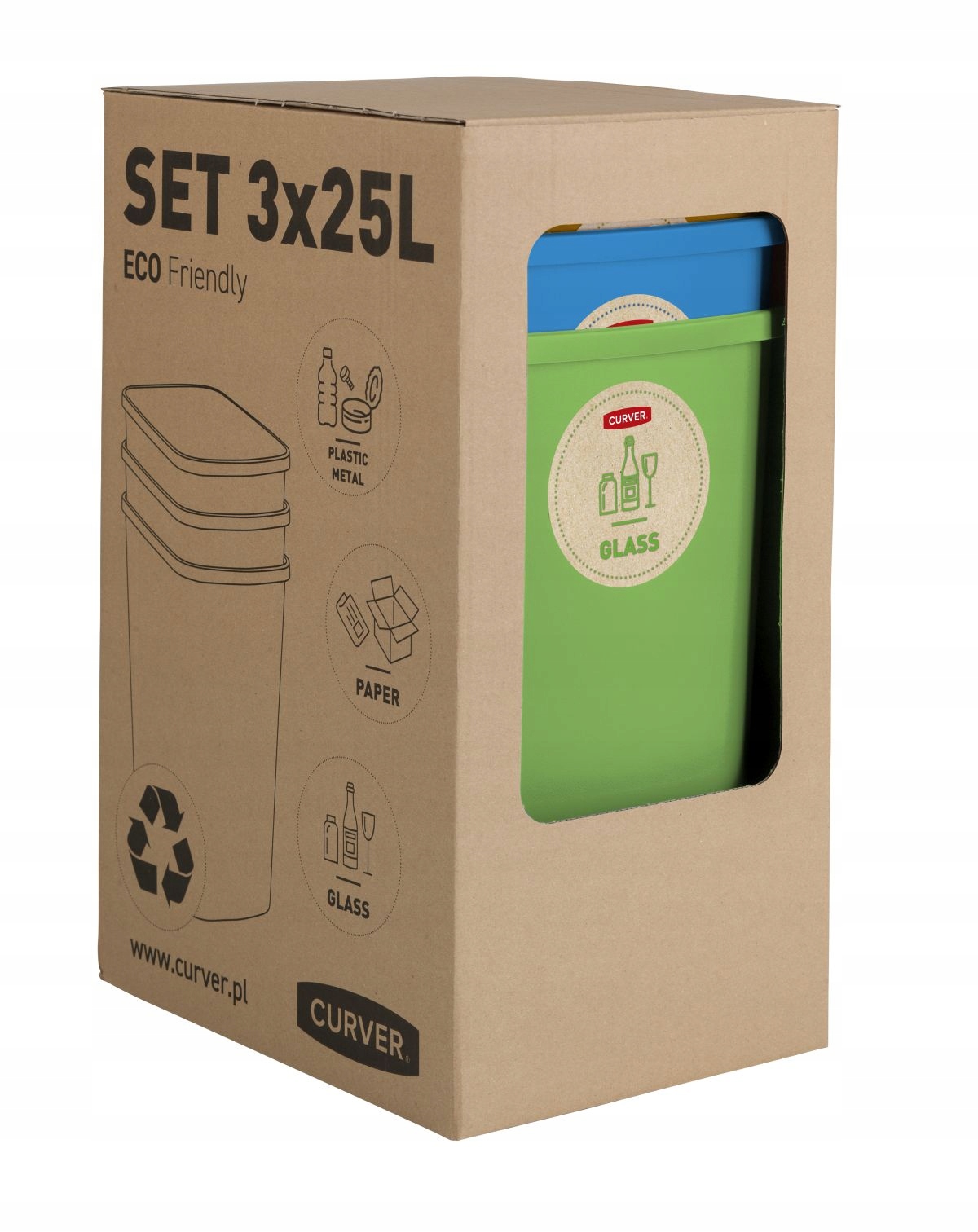 

Curver zestaw koszy 3x25l Eco Friendly Segragacja