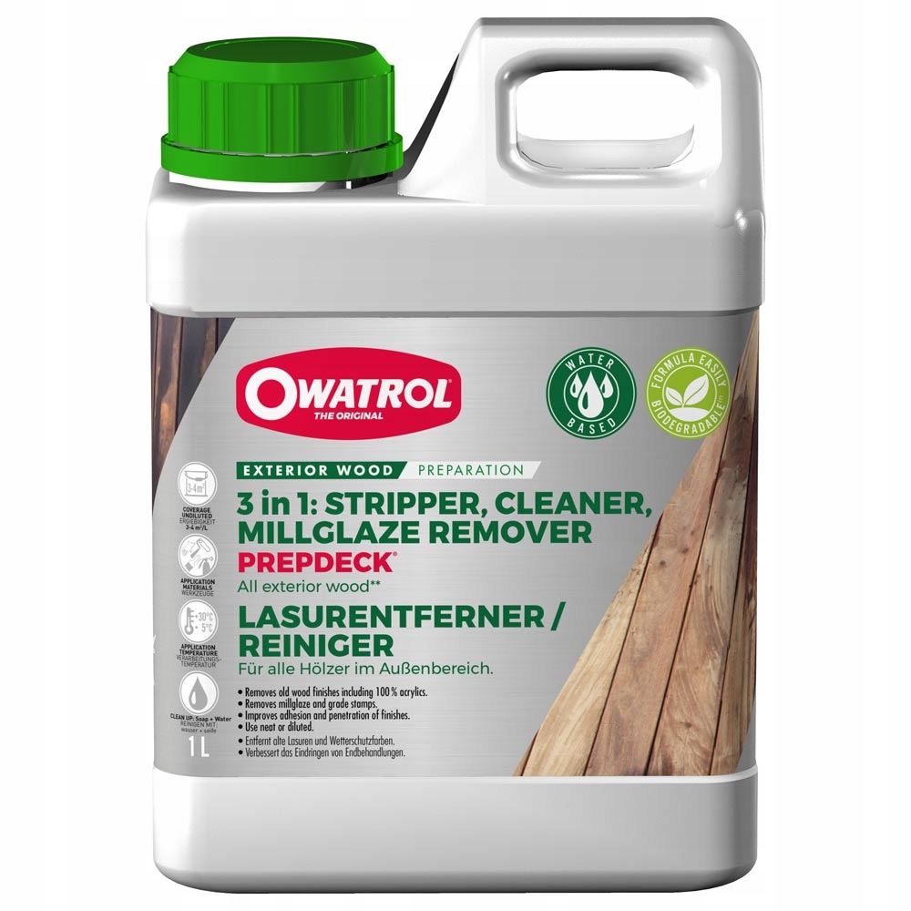 Prepdeck Čistí Dřevo Odstraňuje Nečistoty Skvrny Z Terasy 1L