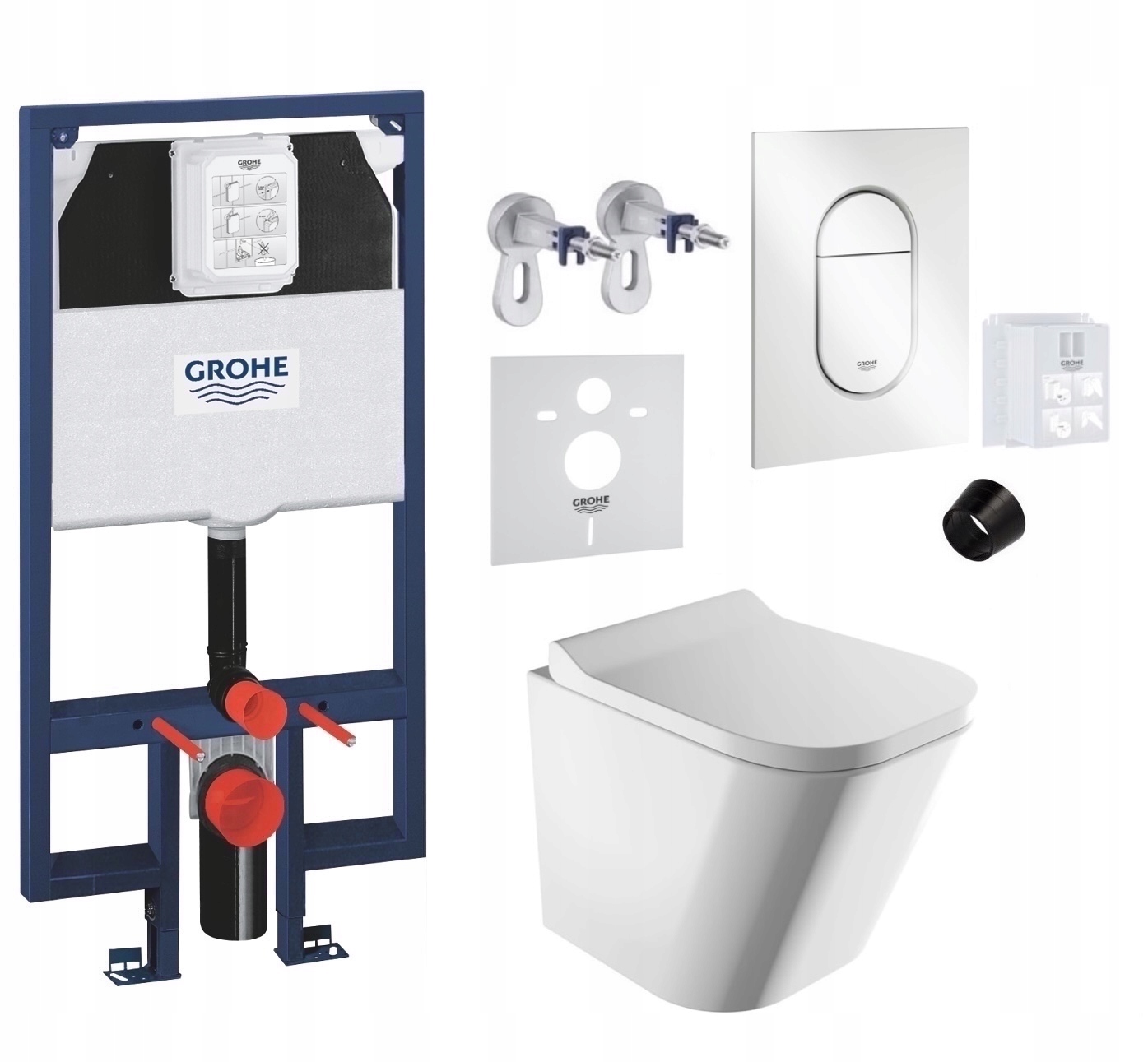 7v1 Podomietkový Wc set, rošt Grohe Slim Wc miska Rim Omnires tlačidlo