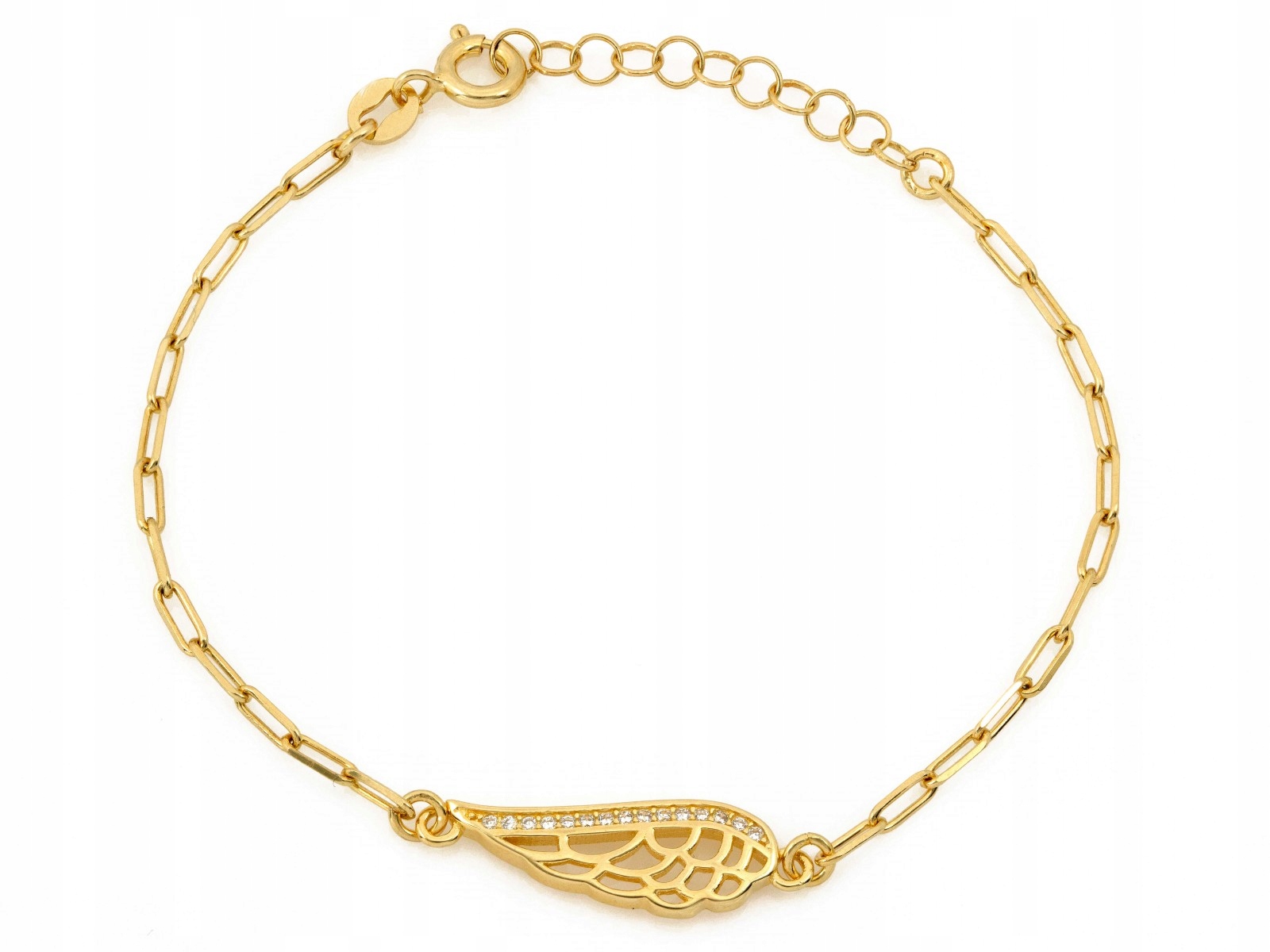 Stříbrný náramek 925 pozlacený se zirkony 2.37g velikost 18