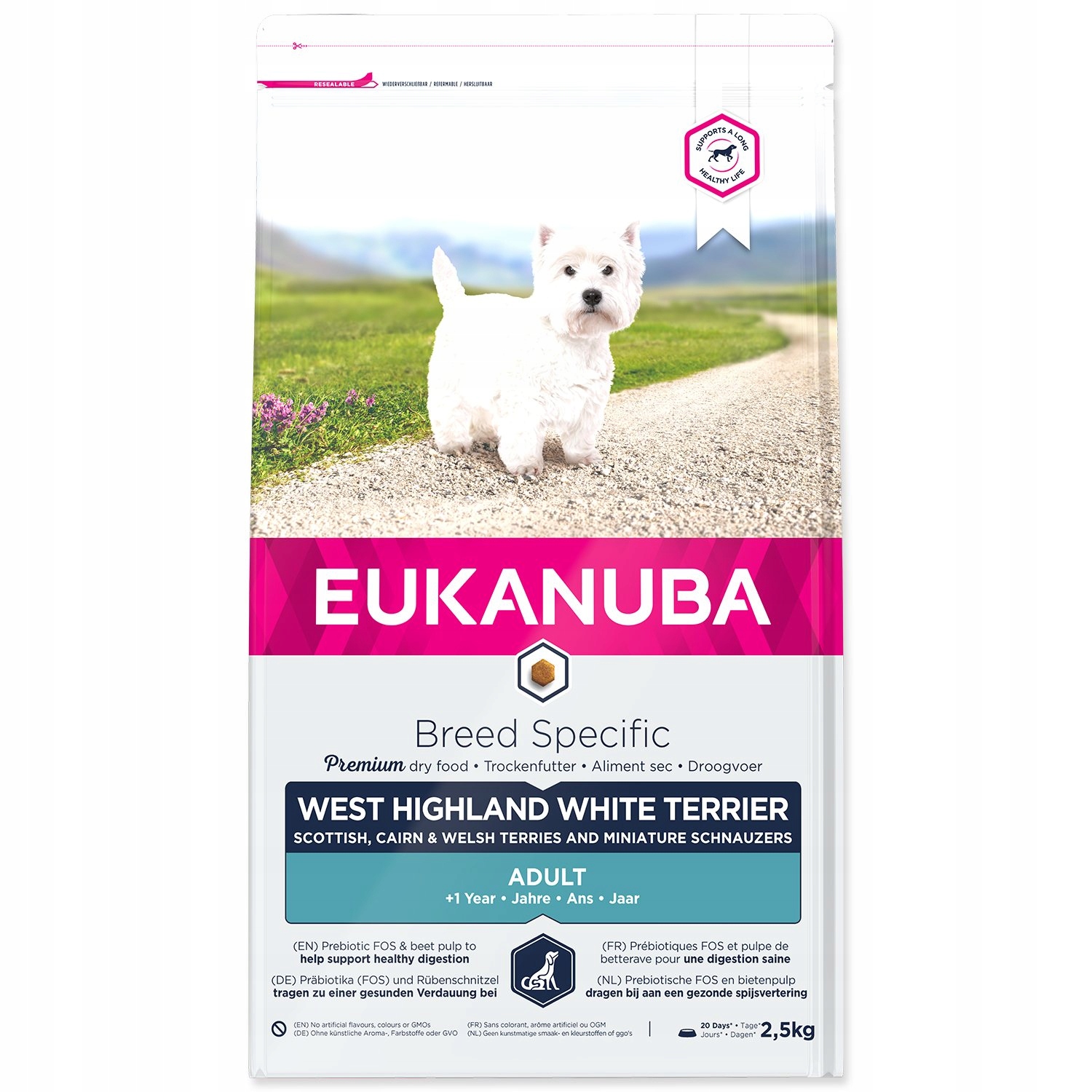 Levně Krmivo Eukanuba West High. White Terrier 2,5kg