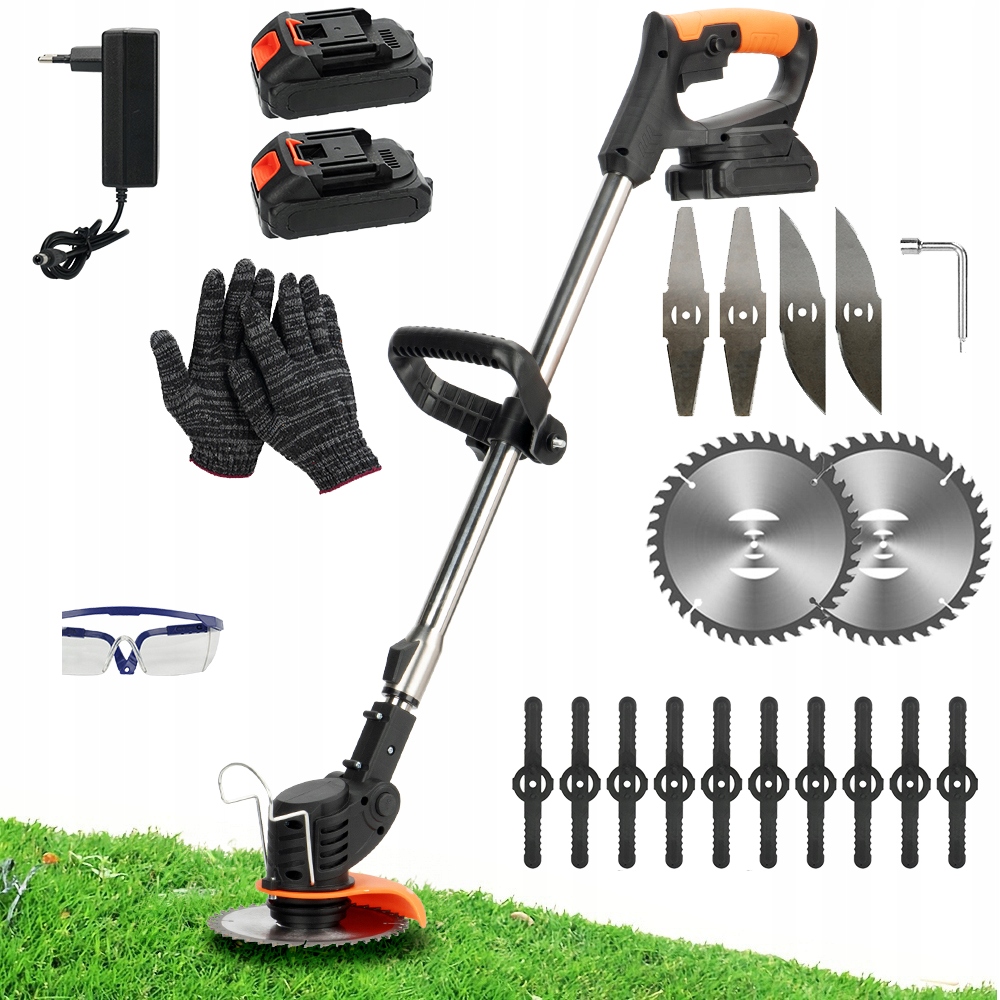 Akumulátorový vyžínač s nastavitelnou rukojetí pro trávník a keře 800 W