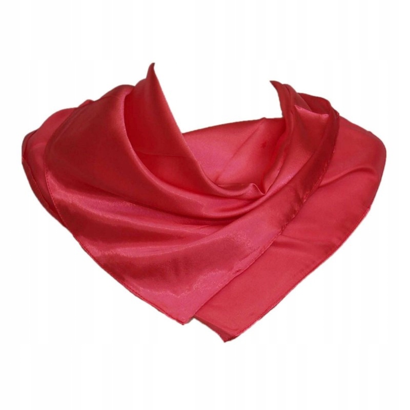 

Apaszka jedwabna czerwona malina ala satyna śliska