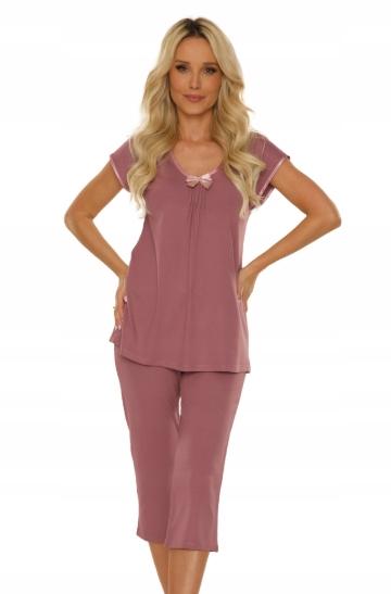 De Lafense Dámské Pyžamo 889 Visa Krátký Rukáv Borůvka 3XL 46