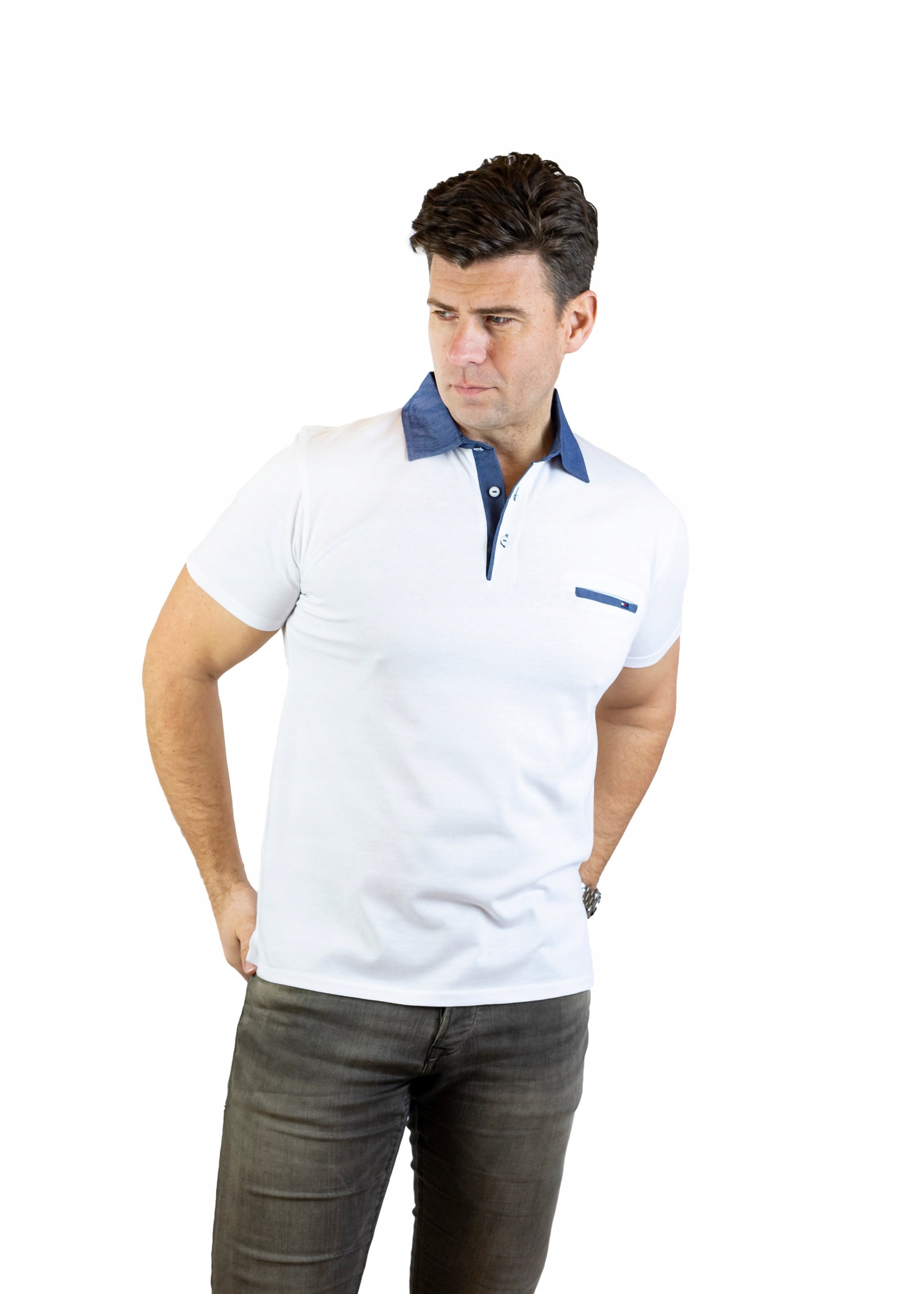 

T-Shirt Koszulka Polo biała r.M