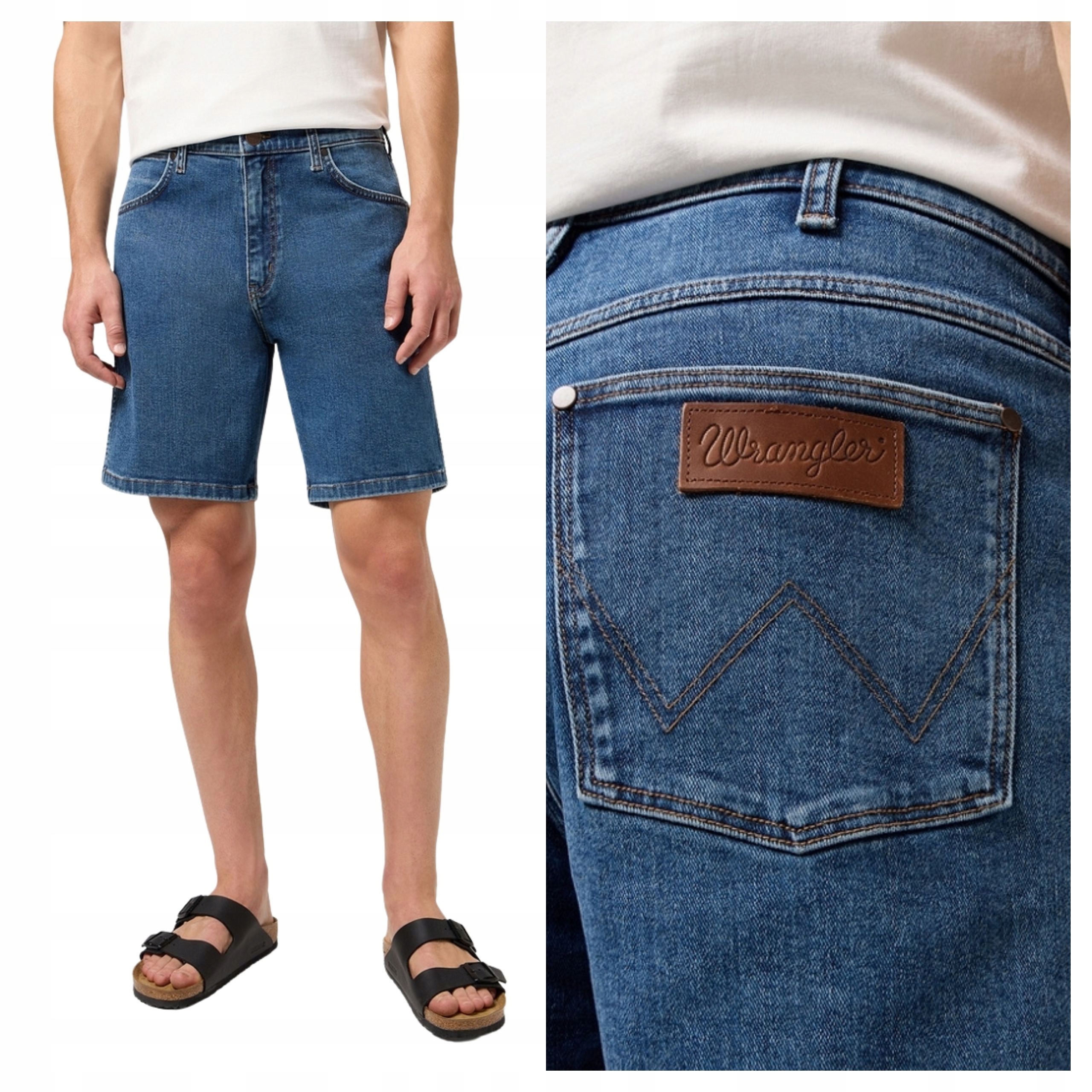Pánské šortky Wrangler Frontier Short Haze Modré Džínové W31
