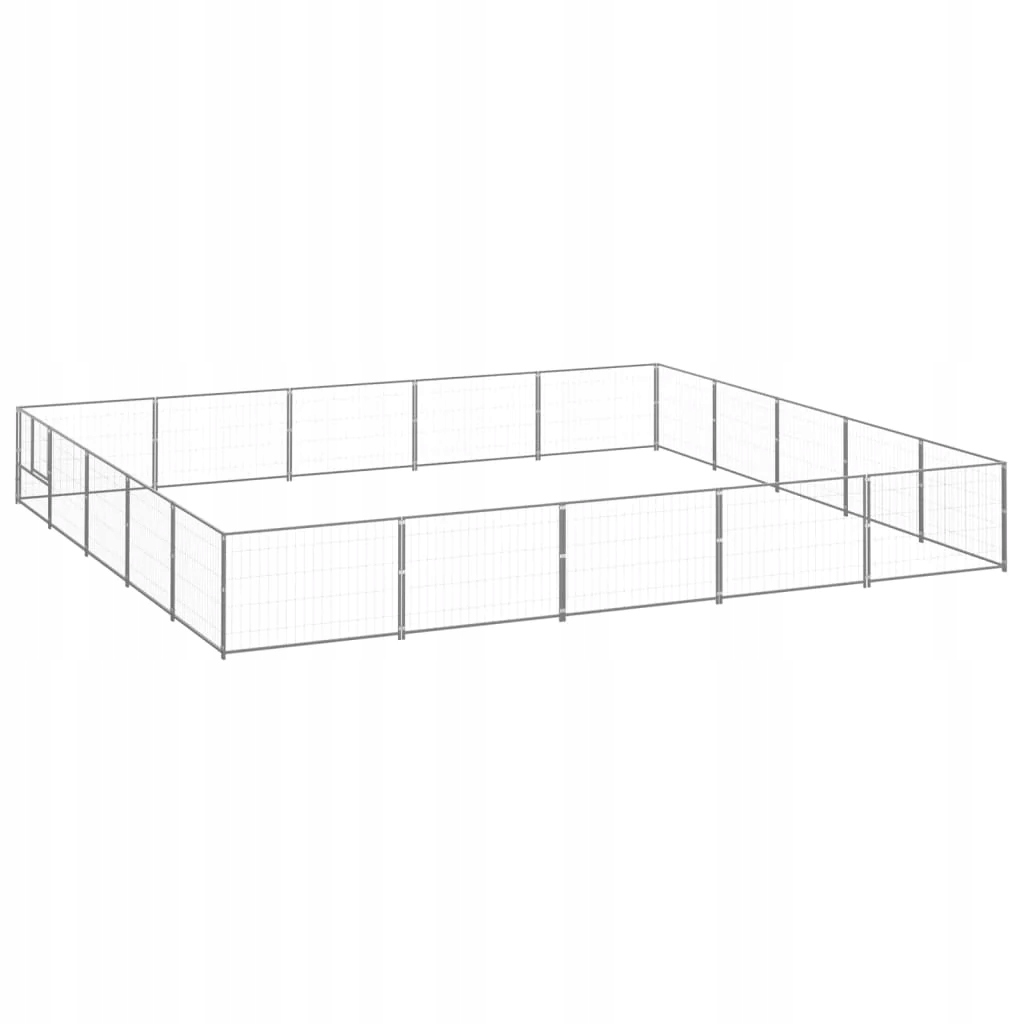 Levně Psí kotec stříbrný 25 m² ocel
