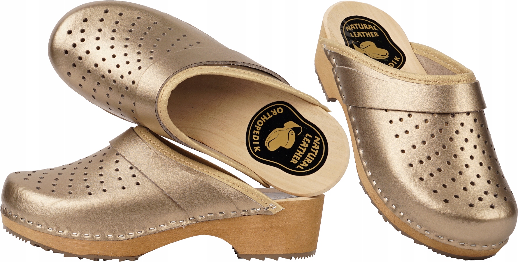 Dámské kožené dřeváky pro práci v zahradním domě Nazouváky Medicínské 37