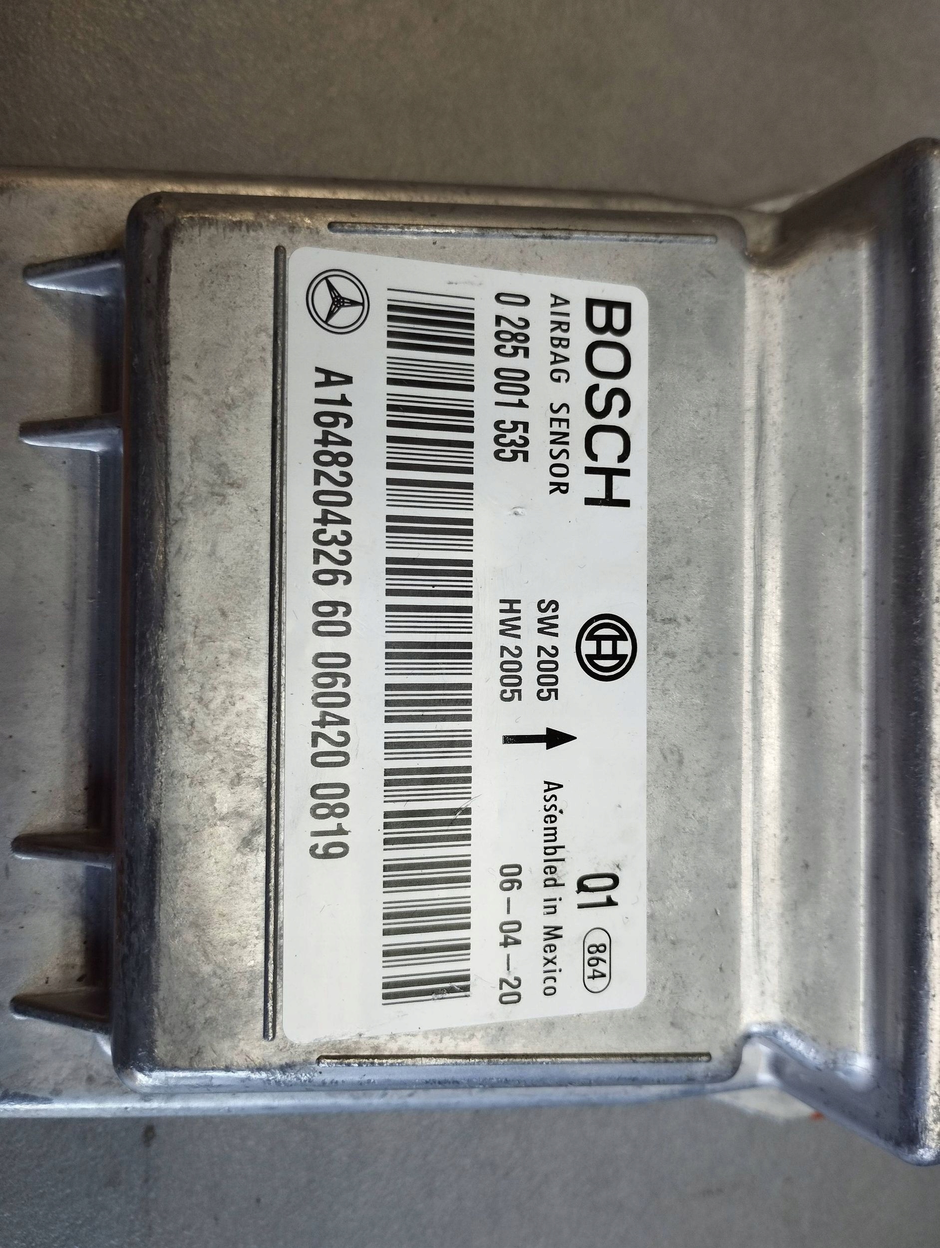 Mercedes ML W164 dashboard console airbags tension belts
