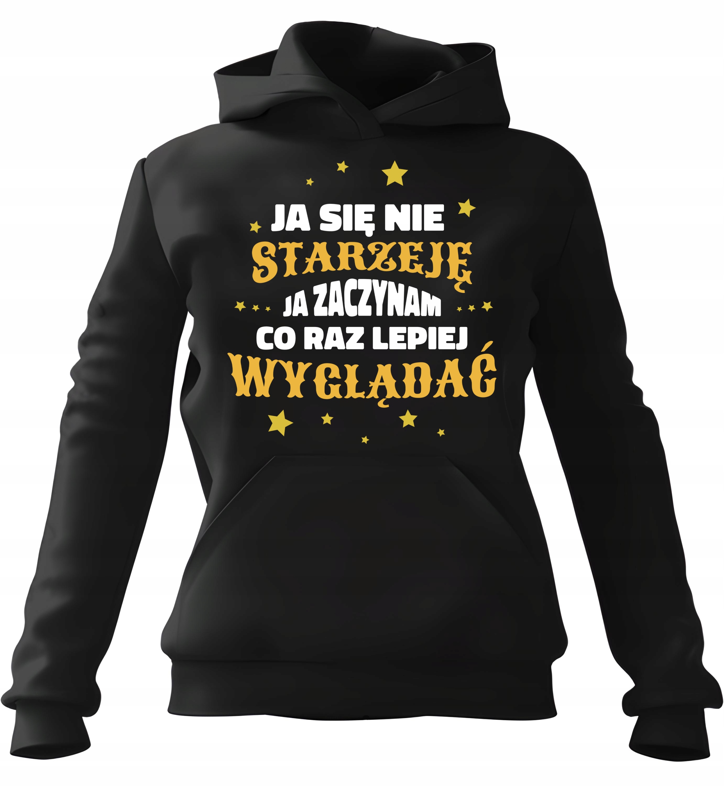 pánská mikina s kapucí Já nestárnu Černá XL Pro něj Chlapa Manžela