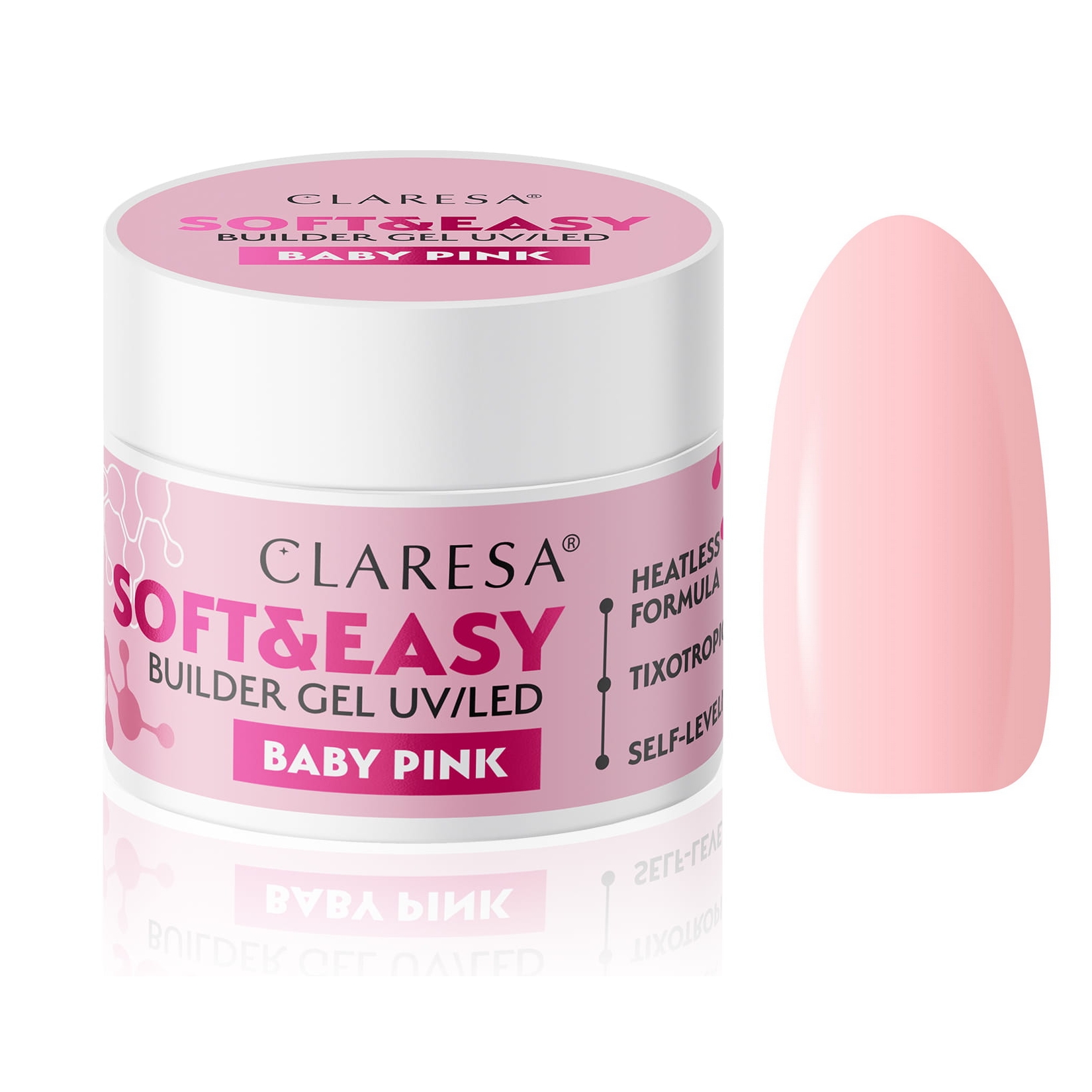 Claresa Stavební gel Soft&easy Baby Pink 90 g
