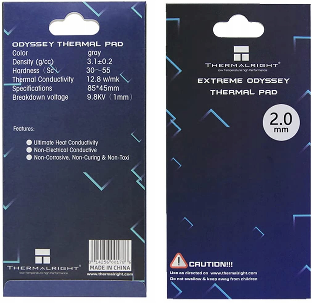 

Termopad Thermalright Odyssey 85x45x2mm 12.8W/mK