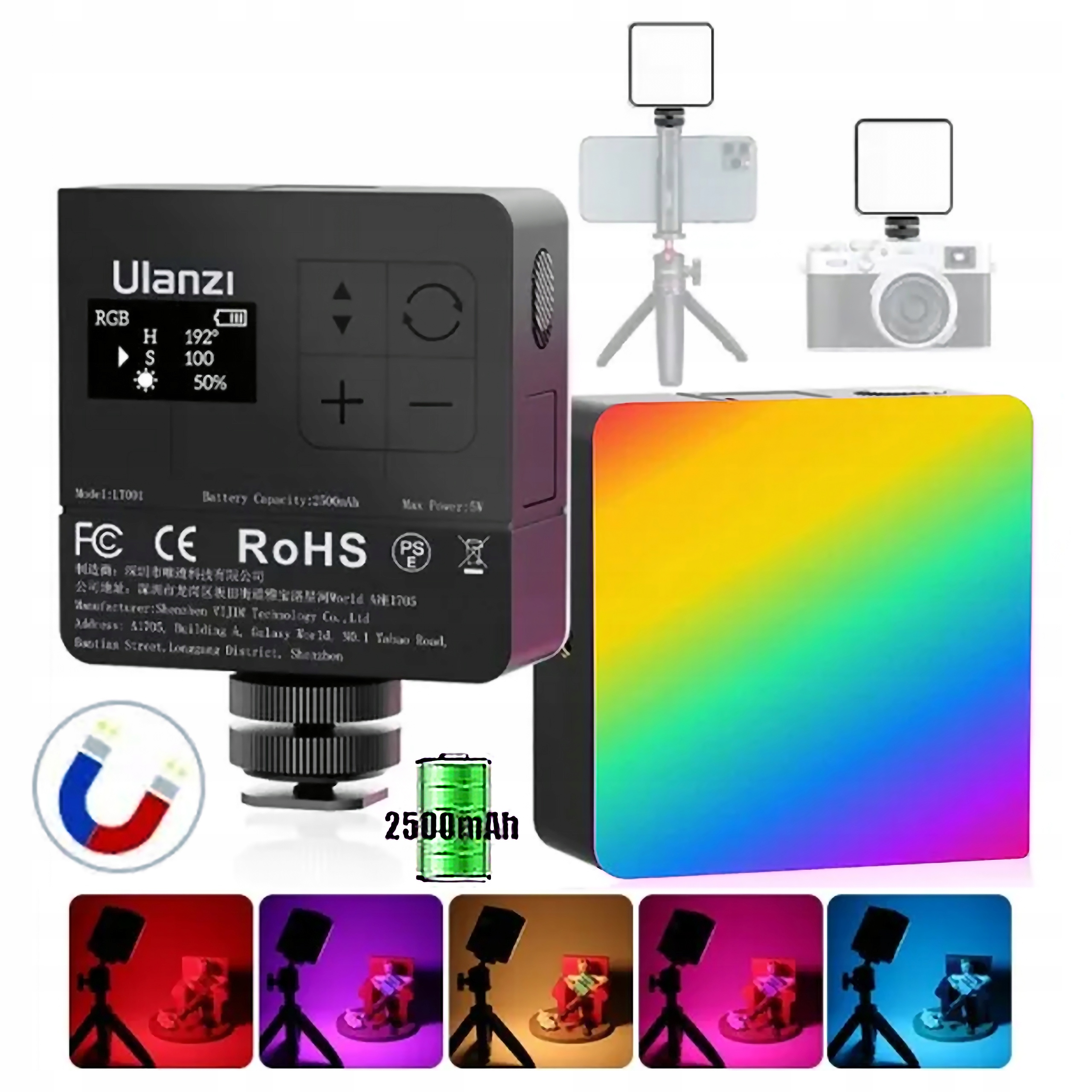 Led lampa Ulanzi VL49 Rgb Pro 60 diod 2500 mAh difuzér medová plástev