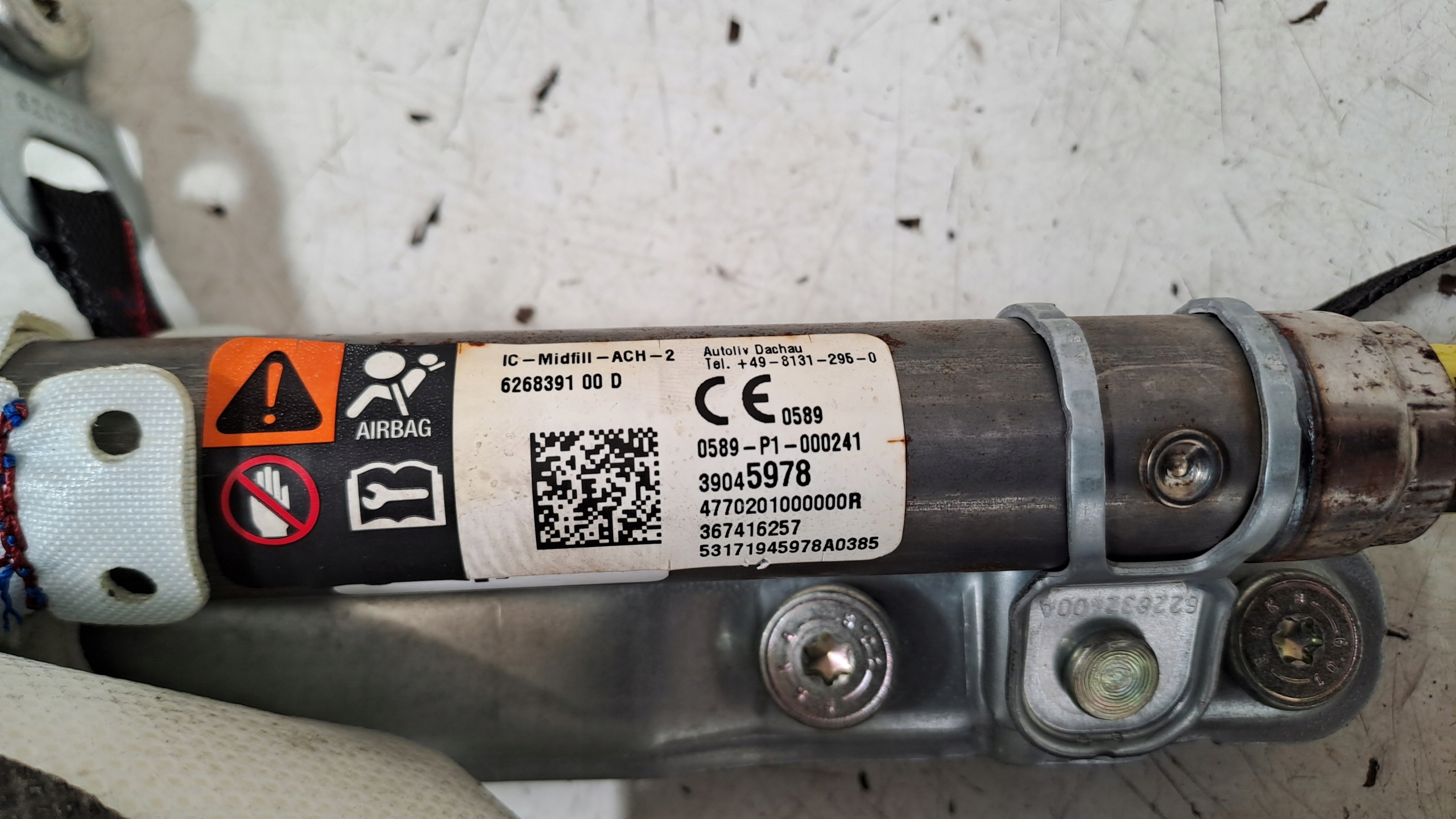Dachvorhang Airbag rechts 39045978 Opel Corsa E