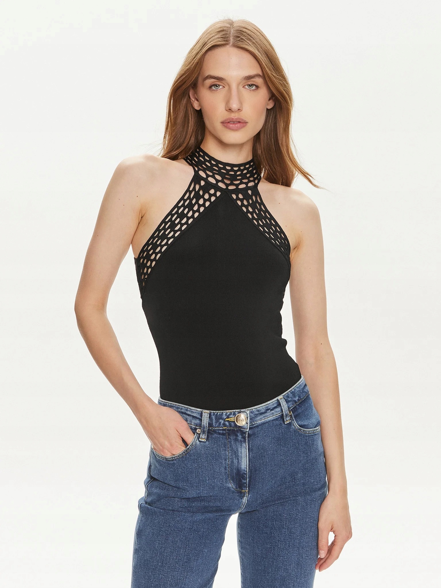 Marciano Guess Černé Body S Ažurovým Zakončením Límce