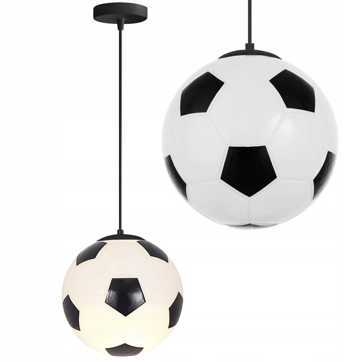 Lampa Sufitowa Wisząca Piłka Nożna Szklana 25cm E27 Do Pokoju Dziecięcego