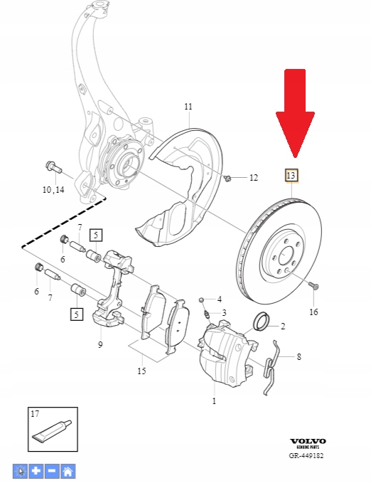 Tylne tarcze hamulcowe Volvo OE 31423721
