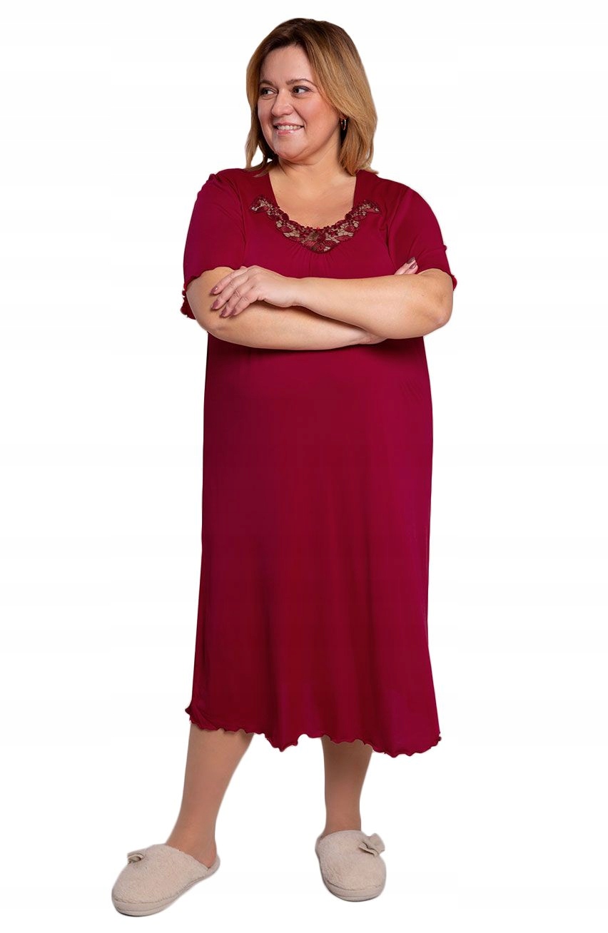 Burgundská košile noční s lemováním Mewa 52